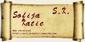 Sofija Katić vizit kartica